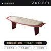 Banco de Piel Genuina de Lujo Nórdico Ligero para Uso Doméstico, Banco Sofá para Sala de Estar, Banco Creativo de Ocio de Diseñador para Pie de Cama, Taburete de Descanso