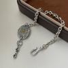 Plata de Ley S925 Vintage Martillado Zakiram O Pulsera Nacional de Moda Versátil de Gama Alta Moda Industria Pesada Diseño de Nicho