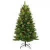ShengyuanNew Árvore de Natal 1,8m Árvore de Agulhas de Pinheiro Planta Artificial Mista Decoração de Natal Pinhas Frutas Vermelhas Decoração