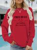 Sudadera con cuello redondo y manga larga informal para mujer, suéter con estampado de ABRAZOS GRATIS, para otoño e invierno, transfronterizo de Europa y Estados Unidos, venta al por mayor