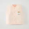 Colete de Bebê com Acolchoamento Matelassê, Espessado para Primavera, Outono e Inverno, Colete de Algodão para Recém-Nascido Classe A, Colete Cardigan sem Mangas