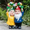 Enfeites de Natal Gnomo de Jardim Artesanato de Resina Estátua de Anão Velho de Barba Branca Desenho Animado Presente