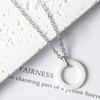 Aço Inoxidável Zircônia Cerâmica Espacial Círculo Pingente Personalizado Aço Titânio Ouro e Prata Colar Feminino Corrente Ajustável para Clavícula