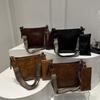 Bolsa de Ombro Tote Transversal Casual Grande Capacidade Retro Moda 2024 Duas Peças Outono e Inverno Texturizada para Comutador Larga para Mulheres