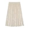 63565Saia Elegante de Veludo com Padrão de Gelo Diamante Inverno para Mulheres Plus Size Gordas Cintura Alta Slim Longa