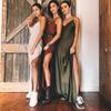 Vestido sexy rojo satén tela sedosa AliExpress vestido nuevo espalda descubierta con tirantes vestido para mujer