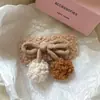 Nuevo Pasador de Bola de Mariposa de Peluche Dulce Clip para Flequillo Lateral de Niña Clips de Una Palabra Lindos para el Cabello Ins