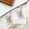 Serie de Dibujos Animados 2D Coloridos Transfronterizos Pendientes Acrílicos Personalidad Creativa Cinta Adhesiva Multicolor Accesorios para Orejas Acrílicos