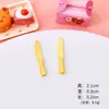 Set de Cuchillo y Tenedor de Plástico con Patrón Simulado DIY Accesorios de Joyería Vajilla en Miniatura Adornos para Casa de Muñecas Mini Decoración para Comida y Juego