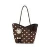 Bolsa de mão grande e moderna para mulheres, nova moda outono 2026 bolsa de ombro, bolsa tote de poá de alto valor para o dia a dia