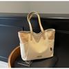 Bolsa de Lona Grande Capacidade Transfronteiriça Bolsa Tote Feminina 2026 Nova Versátil para o Dia a Dia Bolsa de Ombro Bolsa de Mão Casual