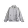 Nanxia Disfraz Otoño Nuevo Retro Americano Lavado Desgastado Cuello Alto Chaqueta Hombres Casual Holgada Resistente al Viento