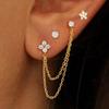 Pendientes de Acero Inoxidable Exquisitos Personalizados Incrustados con Piedras de Diseño de Nicho de Moda Europea y Americana Transfronteriza Pendientes Pendientes Pulidos Finamente Estilo Nuevo