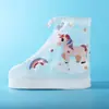 Cobre-botas de chuva, resistente ao desgaste, impermeável, antiderrapante, grosso, resistente ao desgaste, adequado para crianças e estudantes, portátil, cobre-sapatos antiderrapante para exterior em PVC