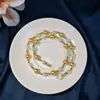 Colar de Pérolas Douradas do Mar do Sul Gradiente Branco Dourado Tamanho Corrente de Suéter Personalizada de Alto Padrão para Mãe de Pérola de Profundidade