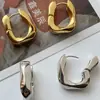 Pendientes Geométricos Retorcidos Estilo Europeo y Americano con un Toque de Lujo, Clips para Orejas Únicos, Pendientes de Estilo Minimalista, Estilo Metal Hong Kong Estilo Ins para Mujer