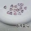 Accesorios Populares para Uñas de Alta Calidad Base Puntiaguda Rosa Flor de Cerezo Rosa Súper Brillante Corazón Torcido Pegatinas Rectangulares para Uñas Venta al por Mayor