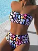 2027 Comercio Exterior Transfronterizo de Amazon Europeo y Americano Estampado de Leopardo Sexy de Moda Conjunto de Dos Piezas Traje de Baño para Vacaciones en la Playa