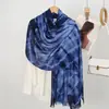 Bufanda Chal Tie-Dye Yongjun para Mujer, Protección Solar de Invierno, Rayón Delgado, Bufanda de Seda Decorativa de Alta Gama para Viaje