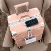 Maleta Carrito Multifuncional con Portavasos, Gancho, Puerto de Carga, Equipaje para Estudiantes Universitarios, Caja de Regalo, Maleta de Viaje con Marco de Aluminio