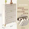 Gabinete para zapatos ultra delgado estilo crema con puerta abatible para entrada del hogar, popular gabinete pequeño para recibidor, zapatero económico que ahorra espacio
