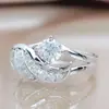 Anillo Alas de Ángel Nueva Moda Europea y Americana Anillo Alas de Ángel Pluma de Ángel Dulce Diamante Alas de Ángel Anillo de Circonita