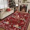 Alfombra de suelo de cachemira sintética navideña, decoración festiva, alfombra para sala de estar con árbol de Navidad, manta para sofá resistente a la suciedad, alfombra de noche para dormitorio
