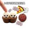 Clicker impreso en 3D para aliviar el estrés, clicker de comida, colgante de llavero con botón de capuchino en forma de corazón
