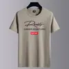 Camiseta de manga corta de color liso para hombre, verano, fina, holgada, de media manga, moderna, cuello redondo, camiseta interior, top casual versátil
