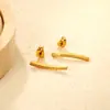 Pendientes de Diamante de una Sola Línea de Nuevo Estilo Transfronterizos, Diseño de Moda y Creativo, Pendientes Largos de Hoja de Sauce para Cejas, Pendientes de Acero Inoxidable para Mujer
