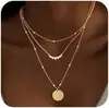 Collar Colgante Apilado en Capas Transfronterizo de Amazon Hecho de Cobre, Cadena Elegante y Estilosa para la Clavícula, Nueva Joyería para Mujeres