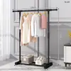 Secador de Ropa de Pie para Uso Doméstico, Plegable de Barra Única Simple para Interior de Dormitorio, Perchero Móvil para Ropa y Sombreros