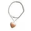 Collar de Amor Color Caramelo de Verano Nicho Alto Gama Lujo Ligero Moda Simple Color Perla Cadena de Clavícula Colorida Colgante