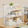 Estante de almacenamiento de escritorio, organizador de tazas de agua en mesa de comedor, estante para bocadillos, organizador pequeño multicapa para encimeras de sala de estar y cocina