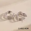 Pendientes Geométricos Multicapa de Acero Inoxidable de Lujo Ligero de Alta Gama Transfronterizos para Mujer, Diseño de Nicho, Pendientes Versátiles y Exagerados al por Mayor