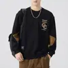 Sudadera Nueva para Hombre 2025 con Cuello Redondo, Moderna, Sencilla y Versátil, Top Básico, Color de Contraste, Estilo Moderno y Atractivo, Venta al por Mayor