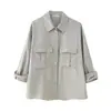 2026 Verano Nuevo Ropa Femenina Europea y Americana Transfronteriza Camisa Holgada de Manga Enrollable + Conjunto de Pantalones Rectos W03 7322