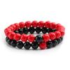 Pulseira Cruzada Europeia e Americana Moda Pedra de Galo Preto Turquesa Olho de Tigre Pulseira de Contas Masculina Espaçador Pulseira de Contas Puras Pulseira