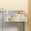 Estante de Almacenamiento Lateral para Refrigerador Estante para Suministros de Cocina Estante Colgante de Pared Lateral Multicapa para Botellas de Especias Película Adhesiva Sin Perforaciones