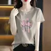 Promoção Liquidação Desconto de Marca Novo Estilo Chinês Estilo Nacional Nova Camiseta Feminina Plus Size Cobertura de Barriga Solta Redutora de Idade