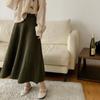 Falda Encantadora de Lana Tejida Diseño Nicho con Sentido de Principios de Otoño Falda Midi Elegante de Cintura Alta Color Sólido Falda Línea A Trendy