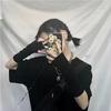 Manga tejida cálida de otoño e invierno para damas, delgada, medio dedo, a rayas, color de contraste, moda coreana, guantes para montar al aire libre, venta directa