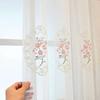 Tela de janela bordada estilo pastoral Cortina de renda para janela Janela de sacada Varanda Fio branco Quarto Sala de estar Cortina de fio bordado Aluguel de quarto