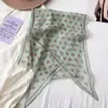 Banda para el cuello y el cabello nuevo estilo pañuelo de cuello bufanda de seda bufanda para mujer estilo francés coreano colección de atado de accesorios de cien diagonales lunares combinación de textura