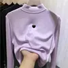 Camiseta interior térmica de forro polar doble cara para niñas, estilo otoño e invierno, cuello semi-alto, camiseta de manga larga rosa para niños, top para bebé niña