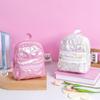 Mochila de Corazón Girly Tela con Textura Láser Decoración Tridimensional de Estrella en Relieve Compartimento Mochila de Moda Práctica