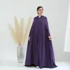 Vestido com capuz de manga morcego cor sólida plus size Lorriya LR628