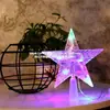 Estrela de Topo para Árvore de Natal Luz LED Estrela Brilhante Estrela de Cinco Pontas Caixa de Luz Decoração de Quarto Enfeite de Árvore de Natal Luz
