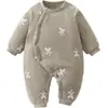 Roupa de Algodão para Bebê de 150g para Outono e Inverno, Macacão Quente e Espesso para Recém-Nascido, Macacão Acolchoado Infantil para Exterior