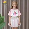 Lindo e Fofo Conjunto de Manga Curta para Meninas 2026 Novo Estilo Vestido Rodado de Tule para Bebê Doce Vestido de Princesa Moderno